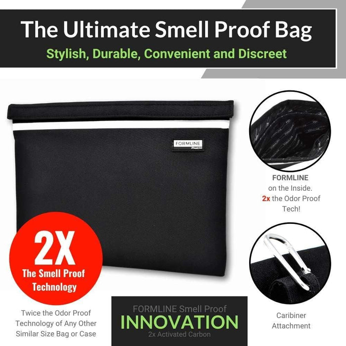 Large Smell Proof Bag (12 x 9 Inches) with Patent Pending 2X Activated Carbon Lining