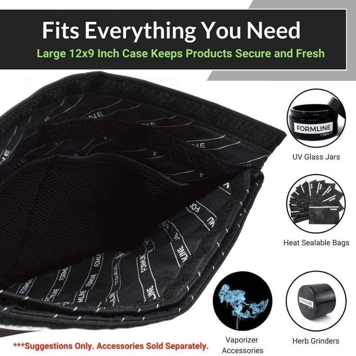 Large Smell Proof Bag (12 x 9 Inches) with Patent Pending 2X Activated Carbon Lining
