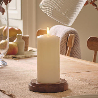 Large TruGlow® LED Candle and Fluted Glass Hurricane Candle Holder with Remote Control