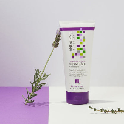 Lavender Thyme Refreshing Shower Gel Body Wash - Andalou Naturals US