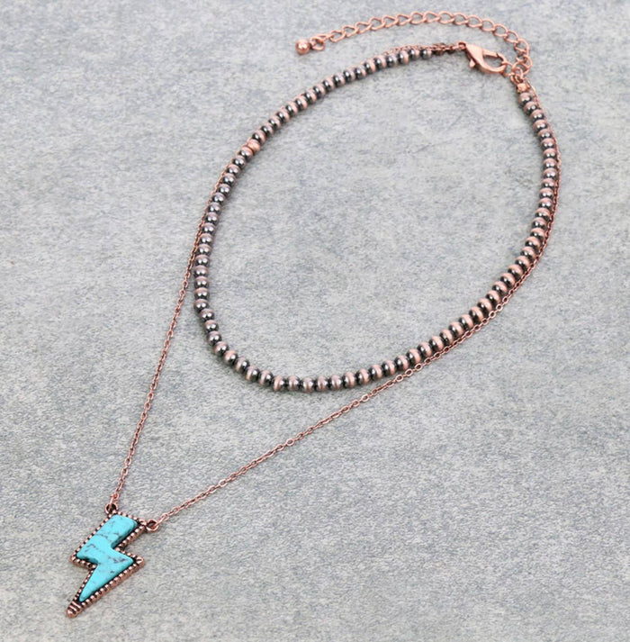 Layered Lighting Bolt Necklace