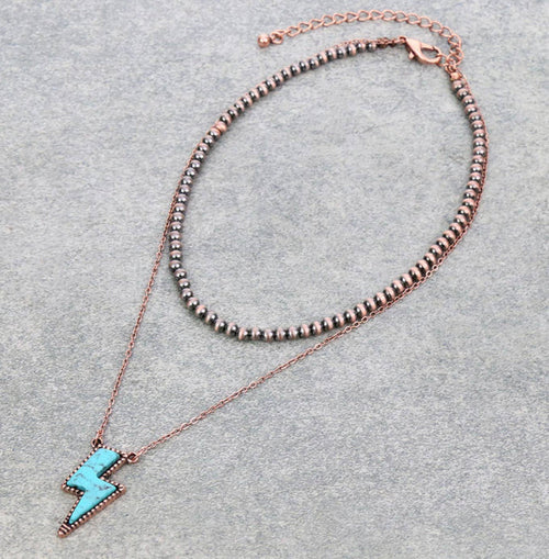 Layered Lighting Bolt Necklace