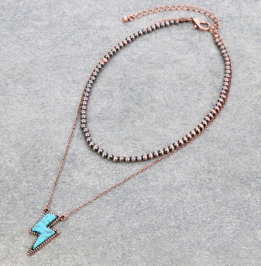 Layered Lighting Bolt Necklace