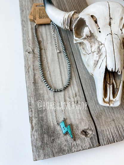 Layered Lighting Bolt Necklace