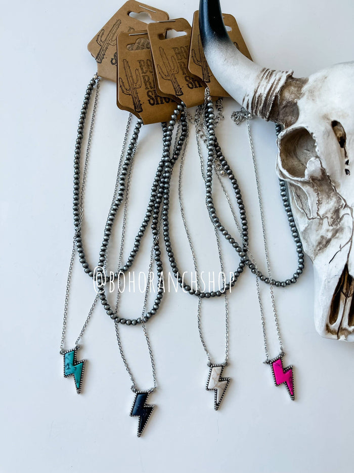 Layered Lighting Bolt Necklace