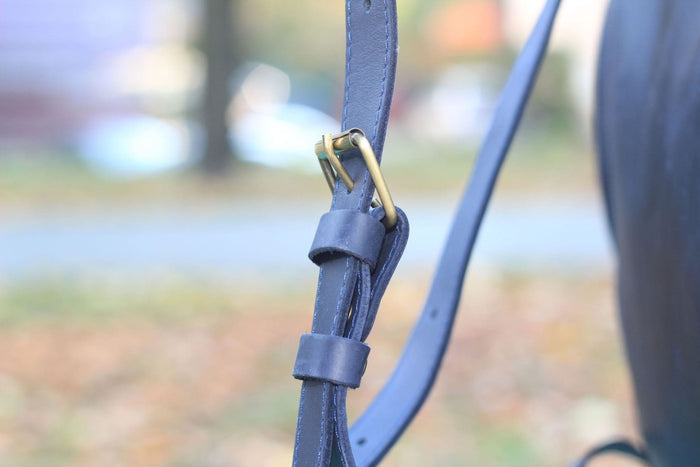 Leather backpack Carbine Blue