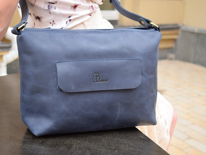 Leather bag Cardamon Blue