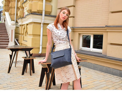 Leather bag Cardamon Blue
