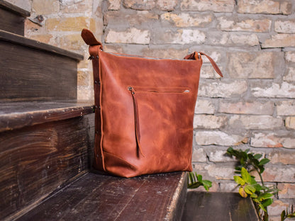 Leather bag Merida L Cognac