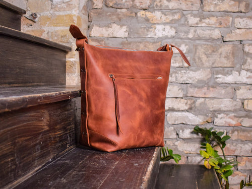 Leather bag Merida L Cognac