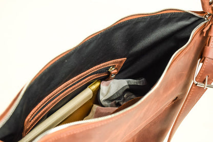 Leather bag Merida L Cognac