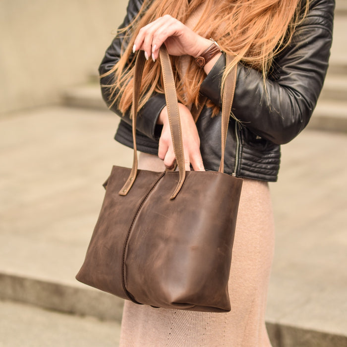 Leather Bag Seam Brown