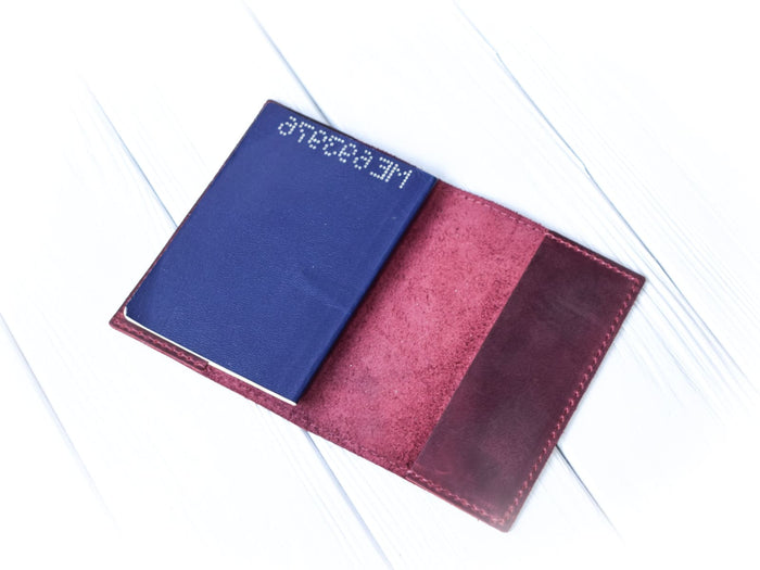 Leather passport cover