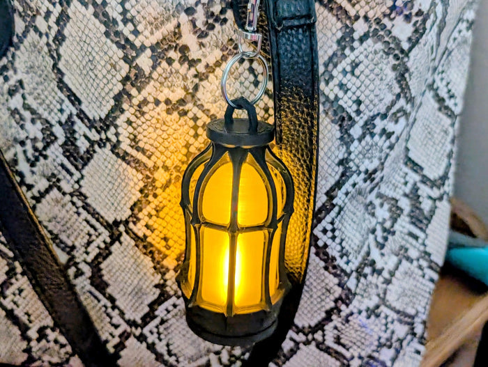LED Tea Light Gothic Lantern Keychain - Purse and Bag Accessory