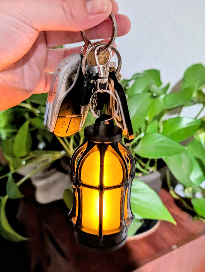 LED Tea Light Gothic Lantern Keychain - Purse and Bag Accessory