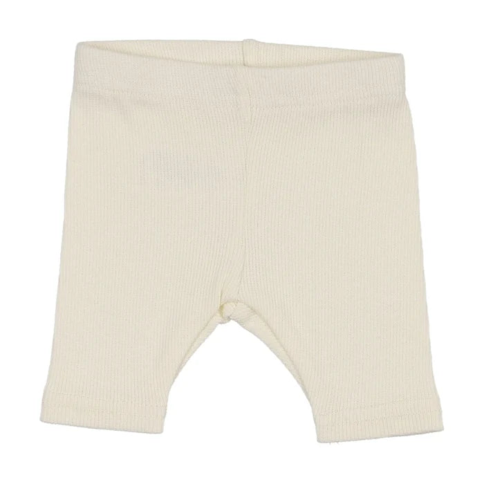 leggings short ribbed - cream