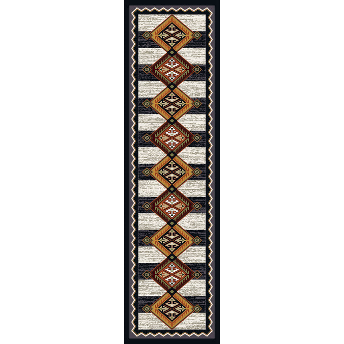 Image of an area rug, Lineage - Black & White