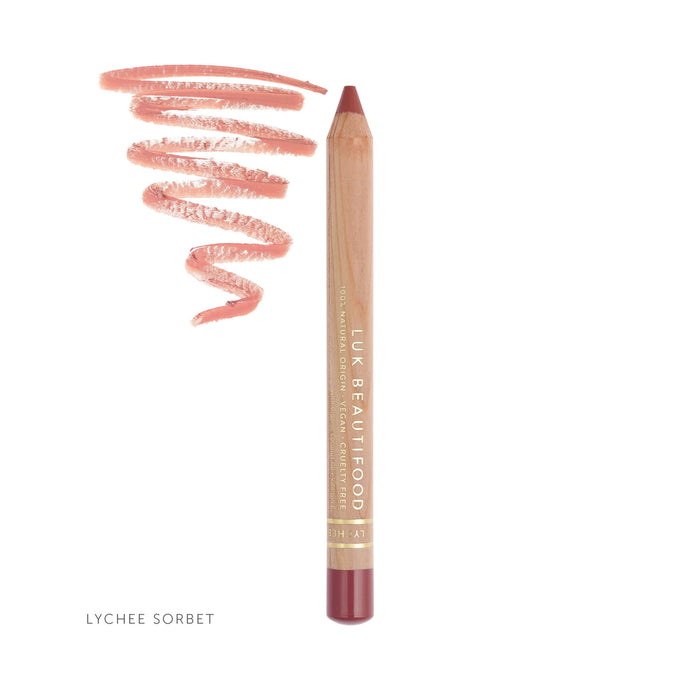 Swatch & Stick of Luk Beautifood Lipstick Crayon Lychee Sorbet