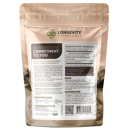 Longevity Botanicals - Organic Cordyceps Mushroom Extract Powder 100g