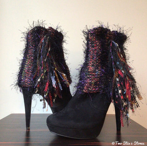 Luxe Black Tweed *Diva Chic* Boot Toppers