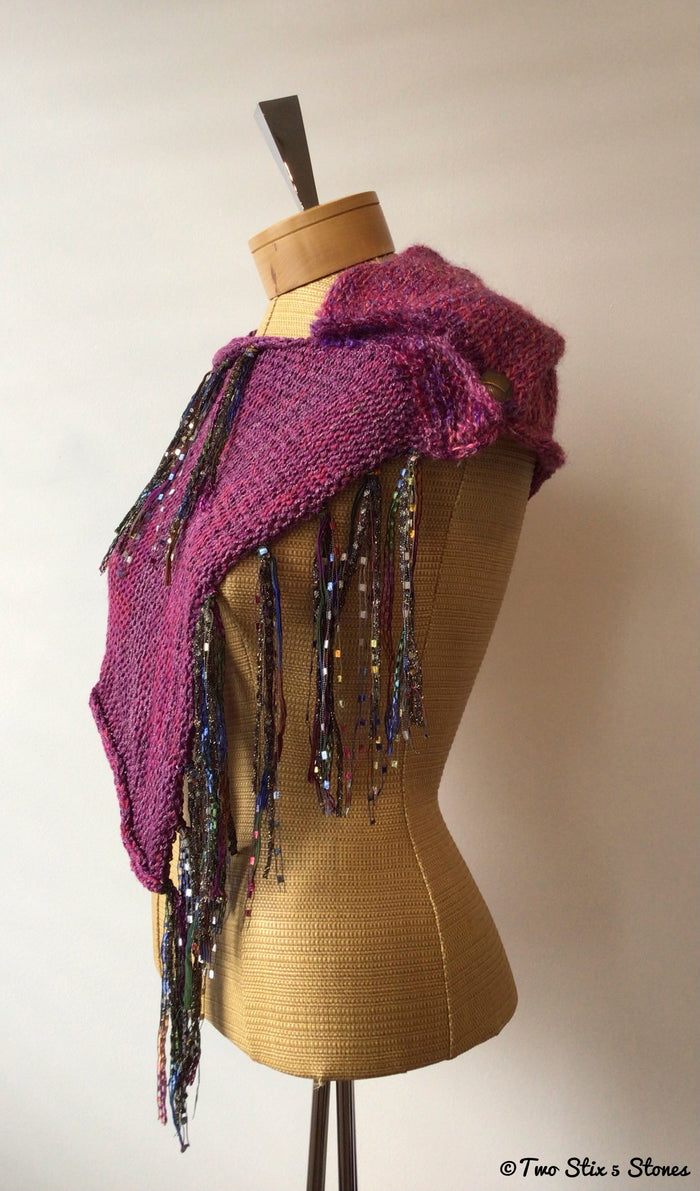 Luxe Wine Tweed Shawl