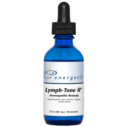 Lymph-Tone II® is a homeopathic combination formula for long-standing symptoms such as fatigue; migrating pains; blinding headaches; swollen glands; painful, stiff joints; lower back pain; aching muscles and joints; itching skin; warts; hemorrhoids; hair loss; night sweats; nerve pain.