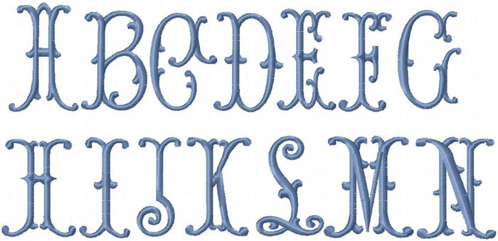 MAGNOLIA MONOGRAM FONT 4 INCH