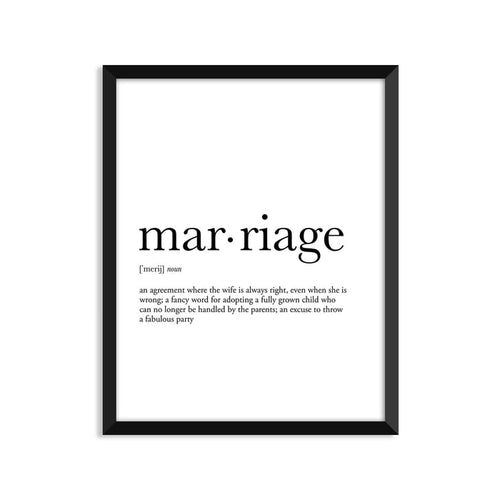 Marriage Definition - Unframed Art Print Or Greeting Card