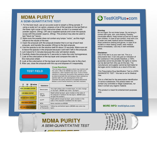 MDMA (Molly/Ecstasy) Purity Test Kit - Individual