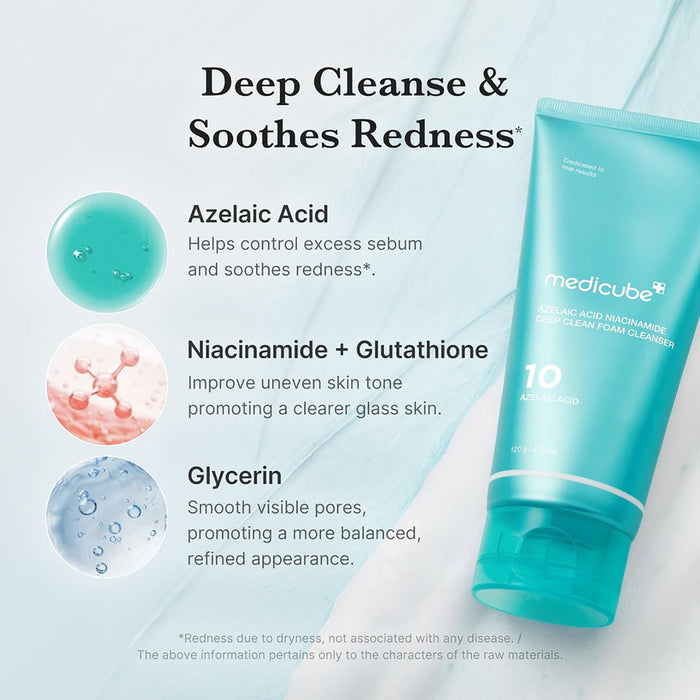Medicube Azelaic Acid Niacinamide Deep Clean Whip Cleanser 4.23oz/ 120g