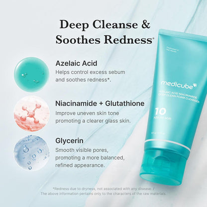 Medicube Azelaic Acid Niacinamide Deep Clean Whip Cleanser 4.23oz/ 120g