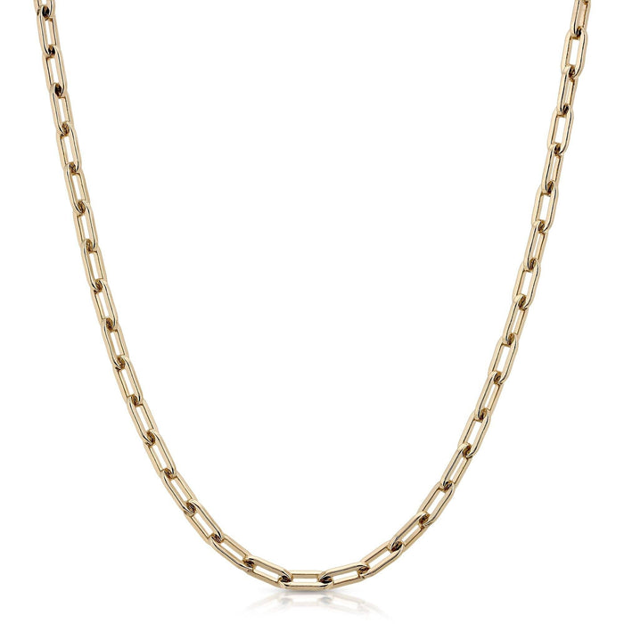 Medium link chain necklace, gold-tone with interlocking rectangular links