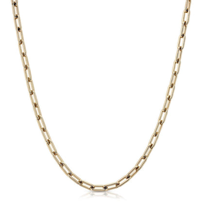 Medium link chain necklace, gold-tone with interlocking rectangular links