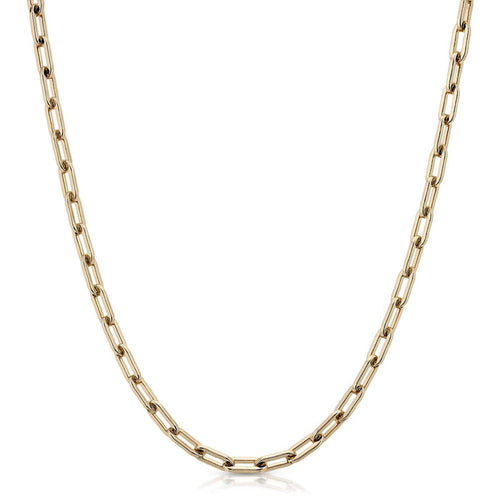 Medium link chain necklace, gold-tone with interlocking rectangular links