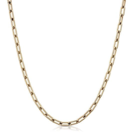 Medium link chain necklace, gold-tone with interlocking rectangular links