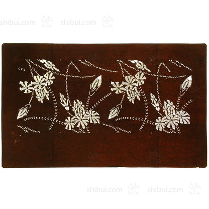 Meiji Floral Katagami | Japanese Lacquered Paper Stencil