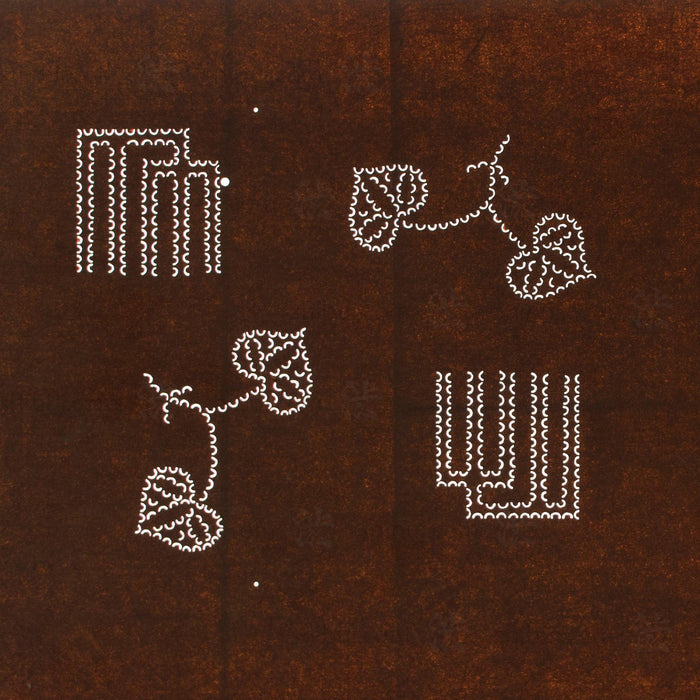 Meiji Genji Incense Katagami | Japanese Lacquered Paper Stencil