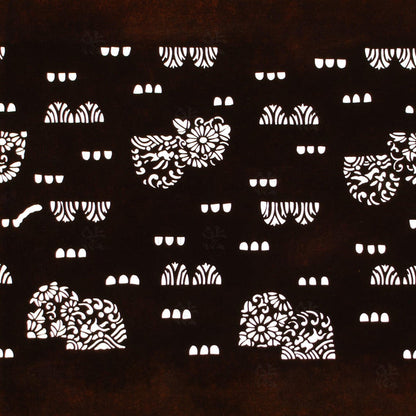 Meiji Rabbit Katagami | Japanese Lacquered Paper Stencil