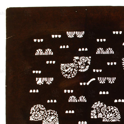 Meiji Rabbit Katagami | Japanese Lacquered Paper Stencil