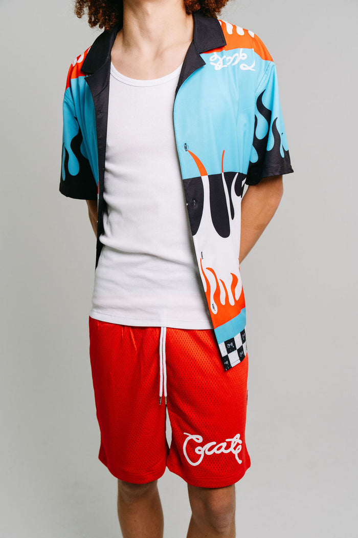 Men's Basic Script Mesh Shorts