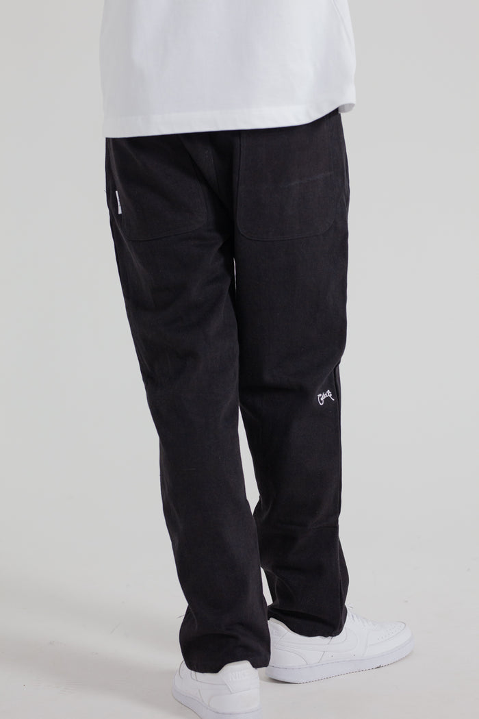 MENS BLACK LOOSE DENIM PANTS