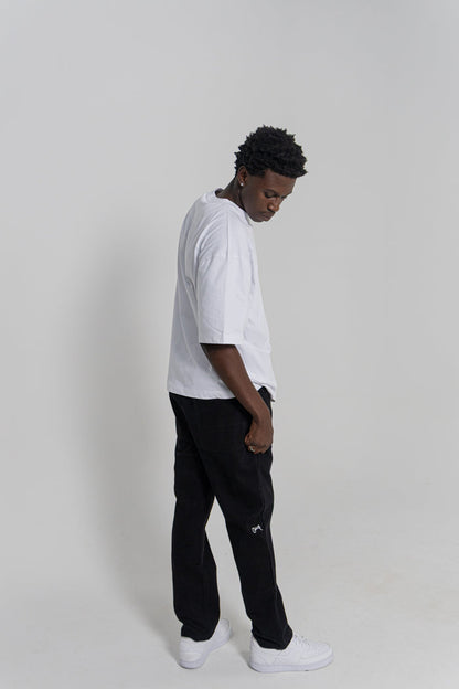 MENS BLACK LOOSE DENIM PANTS