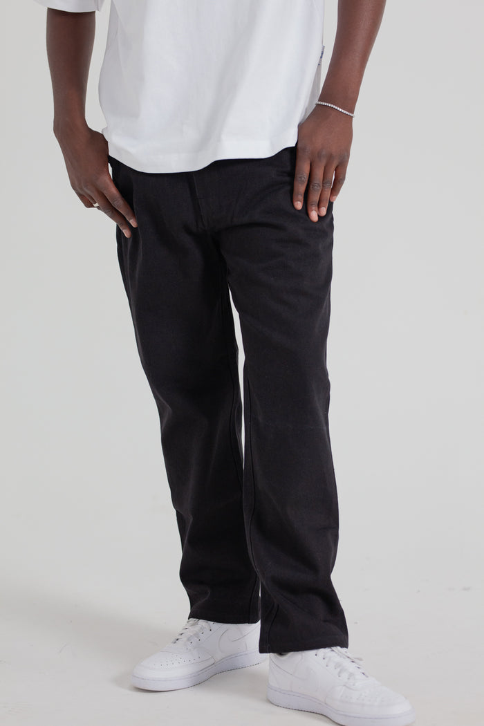 MENS BLACK LOOSE DENIM PANTS