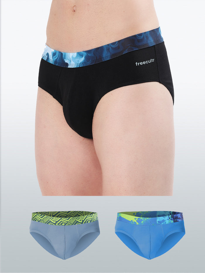 Men's Cotton Abstract Waistband Brief – Pack of 3