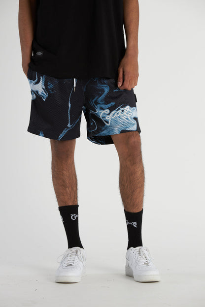 Men's Pattern Script Mesh Shorts