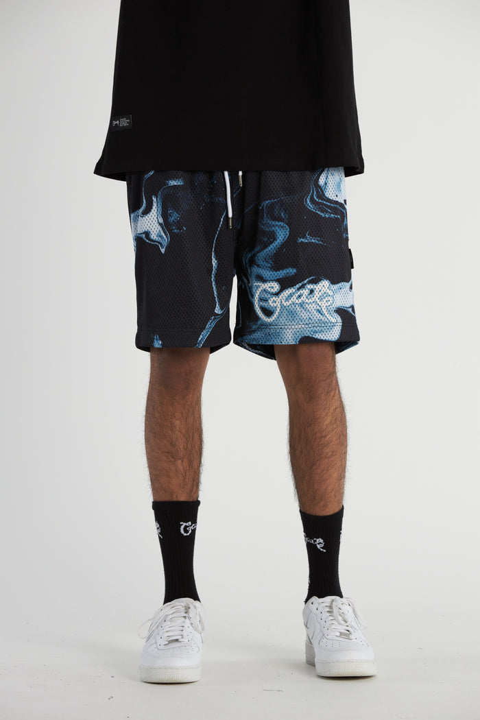 Men's Pattern Script Mesh Shorts