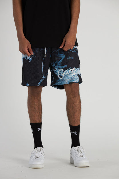 Men's Pattern Script Mesh Shorts
