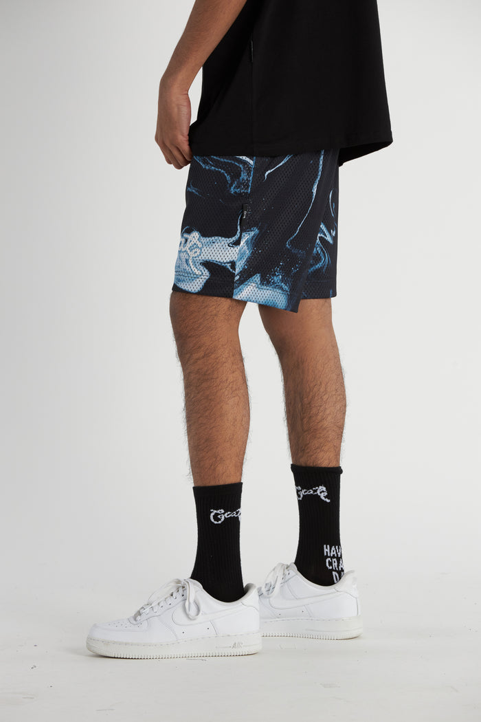 Men's Pattern Script Mesh Shorts