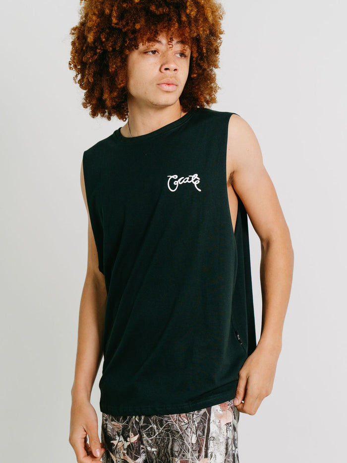 MENS SCRIPTED MUSCLE SINGLET