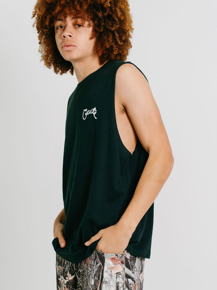 MENS SCRIPTED MUSCLE SINGLET